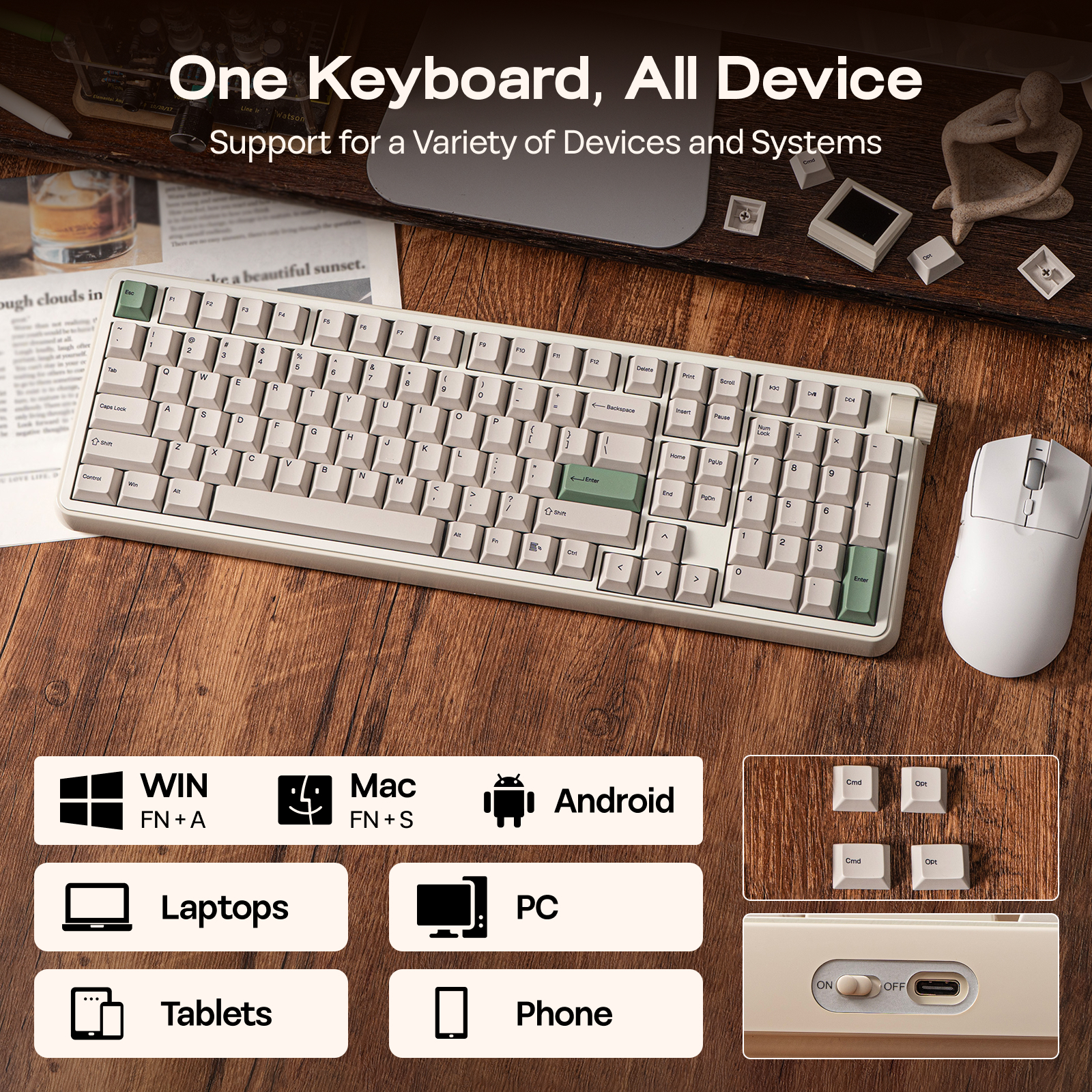 EPOMAKER RT100 PRO 100% ANSI US 레이아웃 가스켓