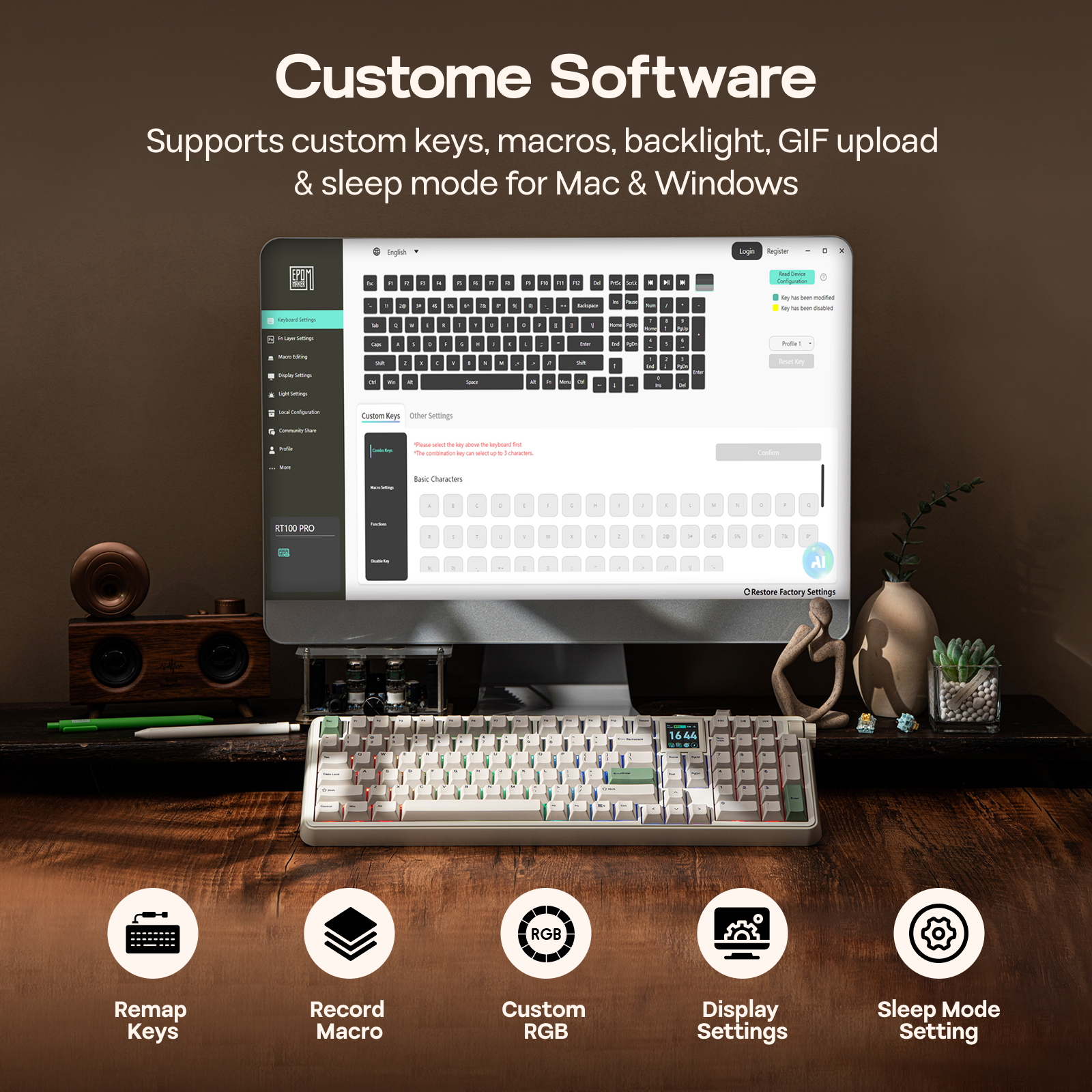 EPOMAKER RT100 PRO 100% ANSI US 레이아웃 가스켓