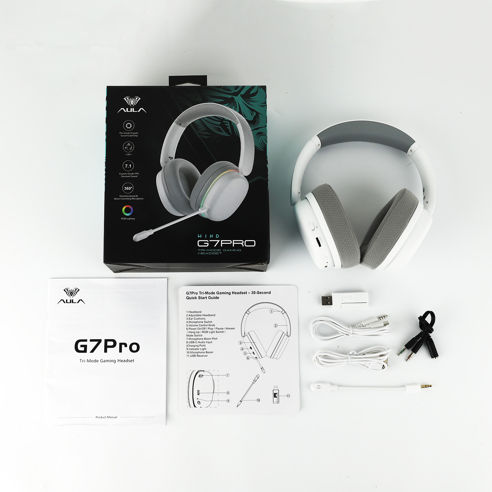 AULA G7 Pro Wired/Bluetooth/2.4GHz Wireless Gaming