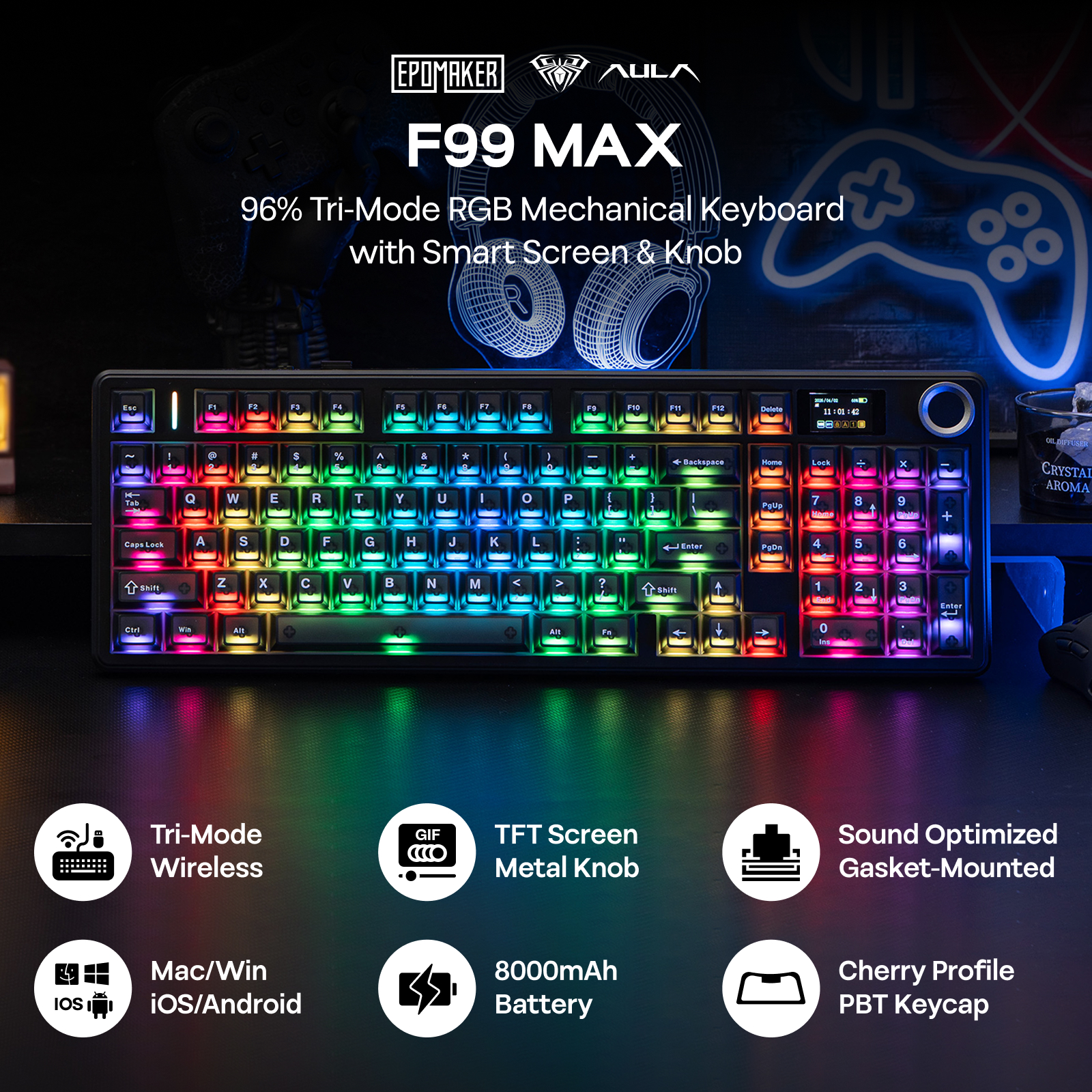 EPOMAKER × AULA F99 MAX 96% ANSI US QWERTY Layout