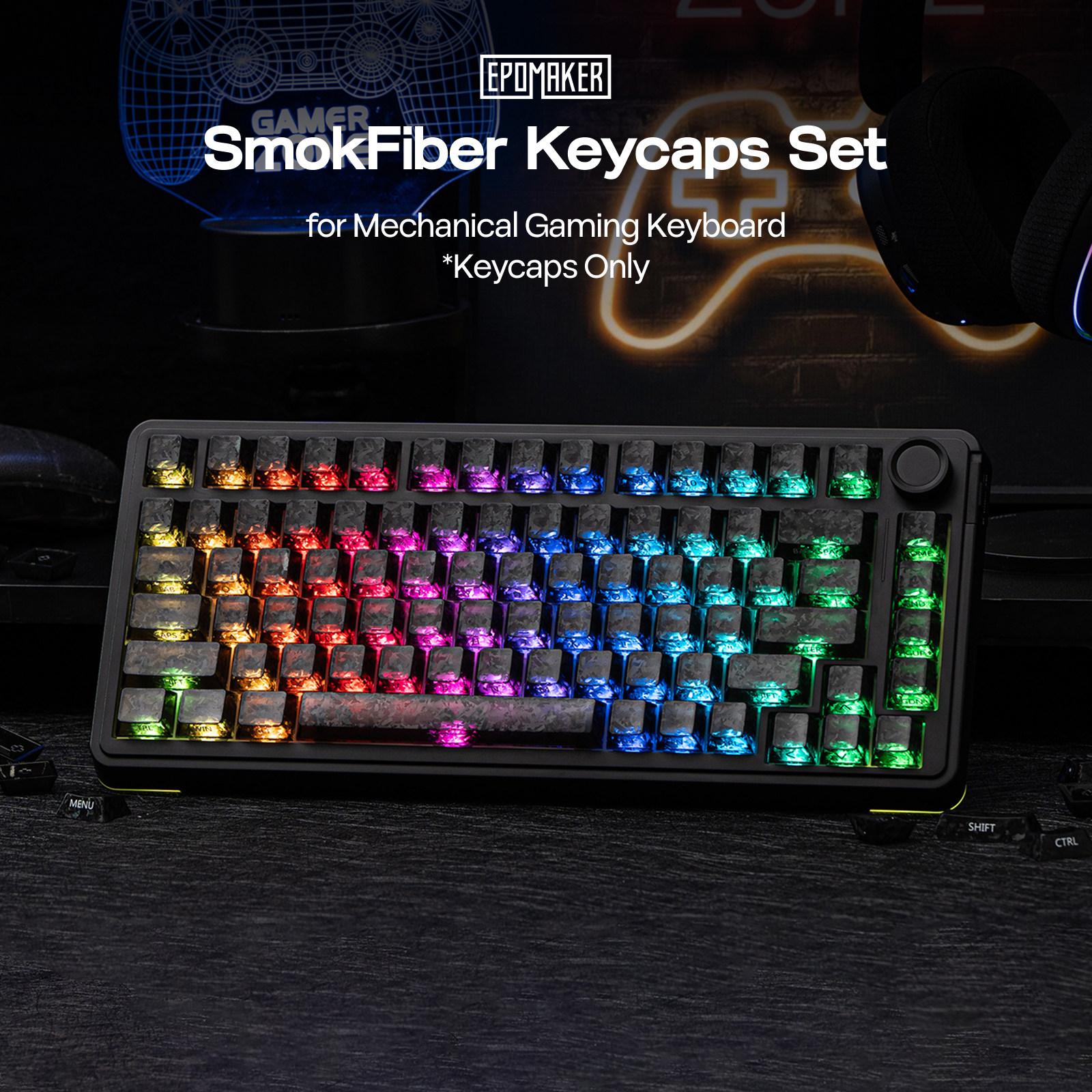 EPOMAKER SmokFiber Cherry Profile -näppäinhattusetti
