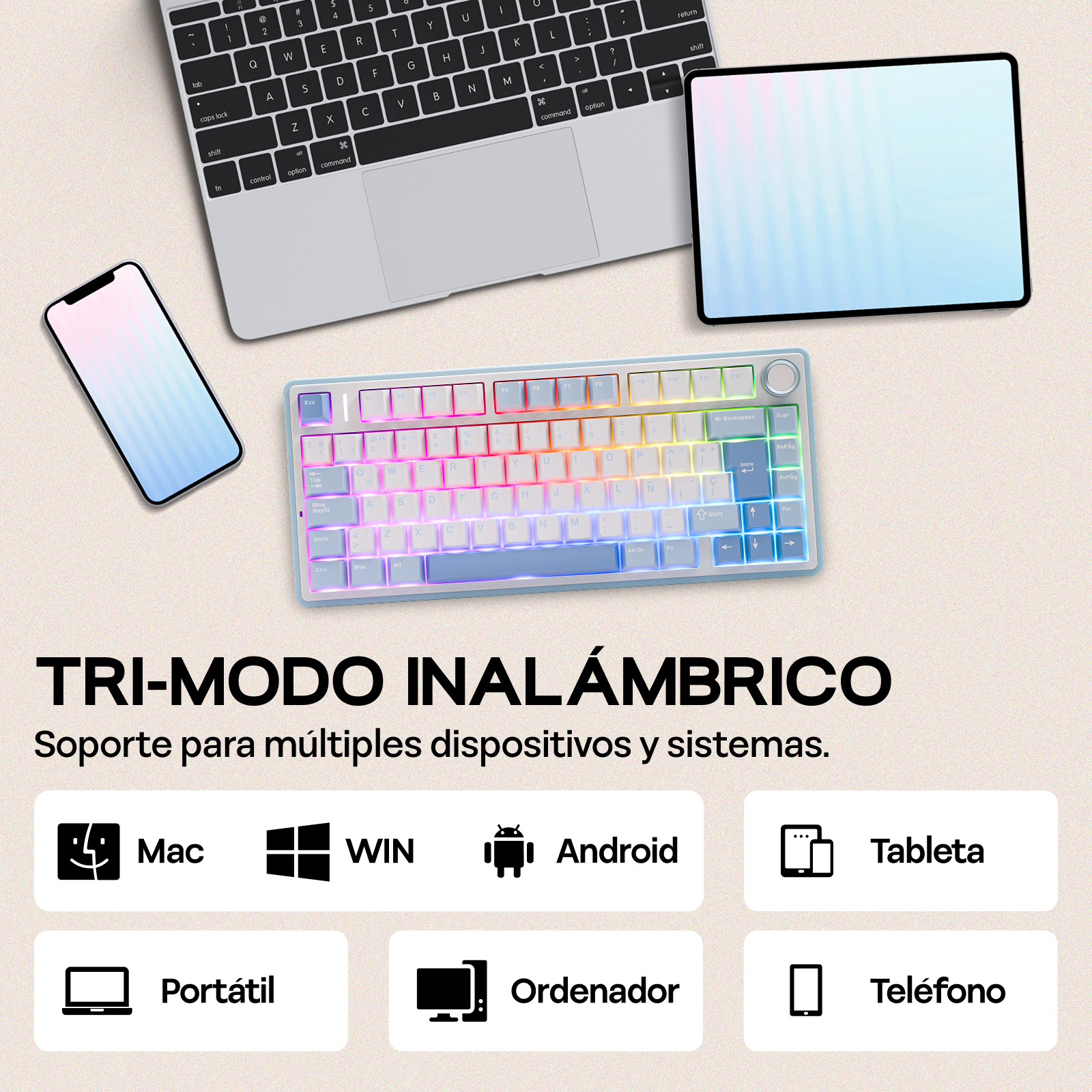 EPOMAKER AULA F75 ISO-ES 75% Spanish QWERTY Hot-Swap