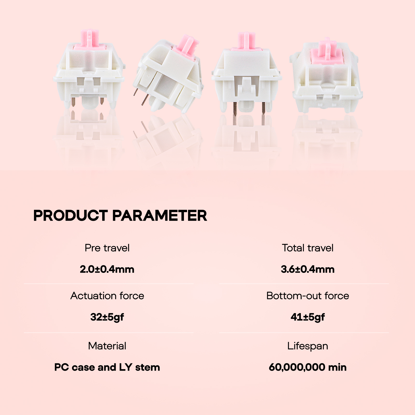 30 Pieces EPOMAKER Roseveil Silent 5-Pin 32gf