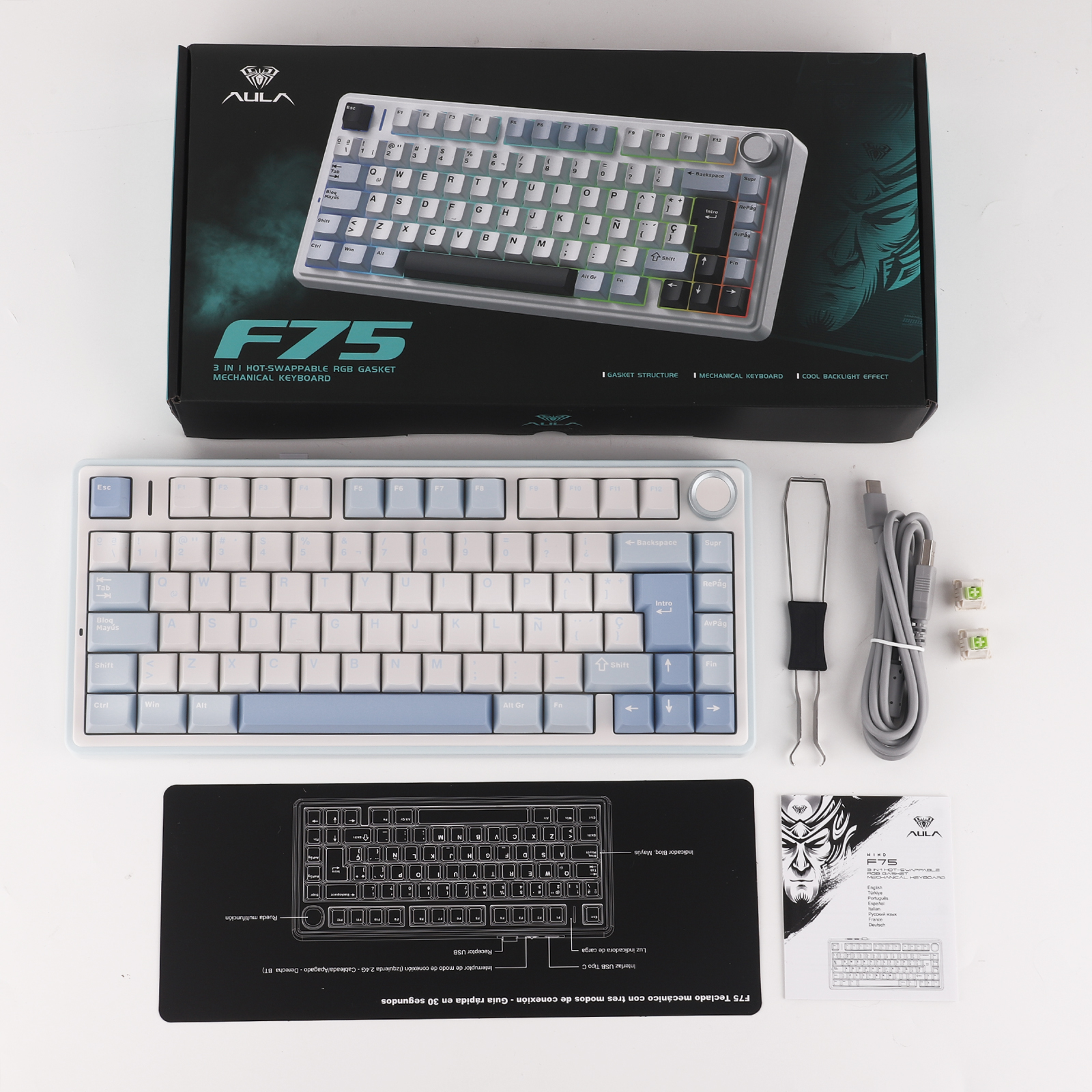 EPOMAKER AULA F75 ISO-ES 75% Spanish QWERTY Hot-Swap