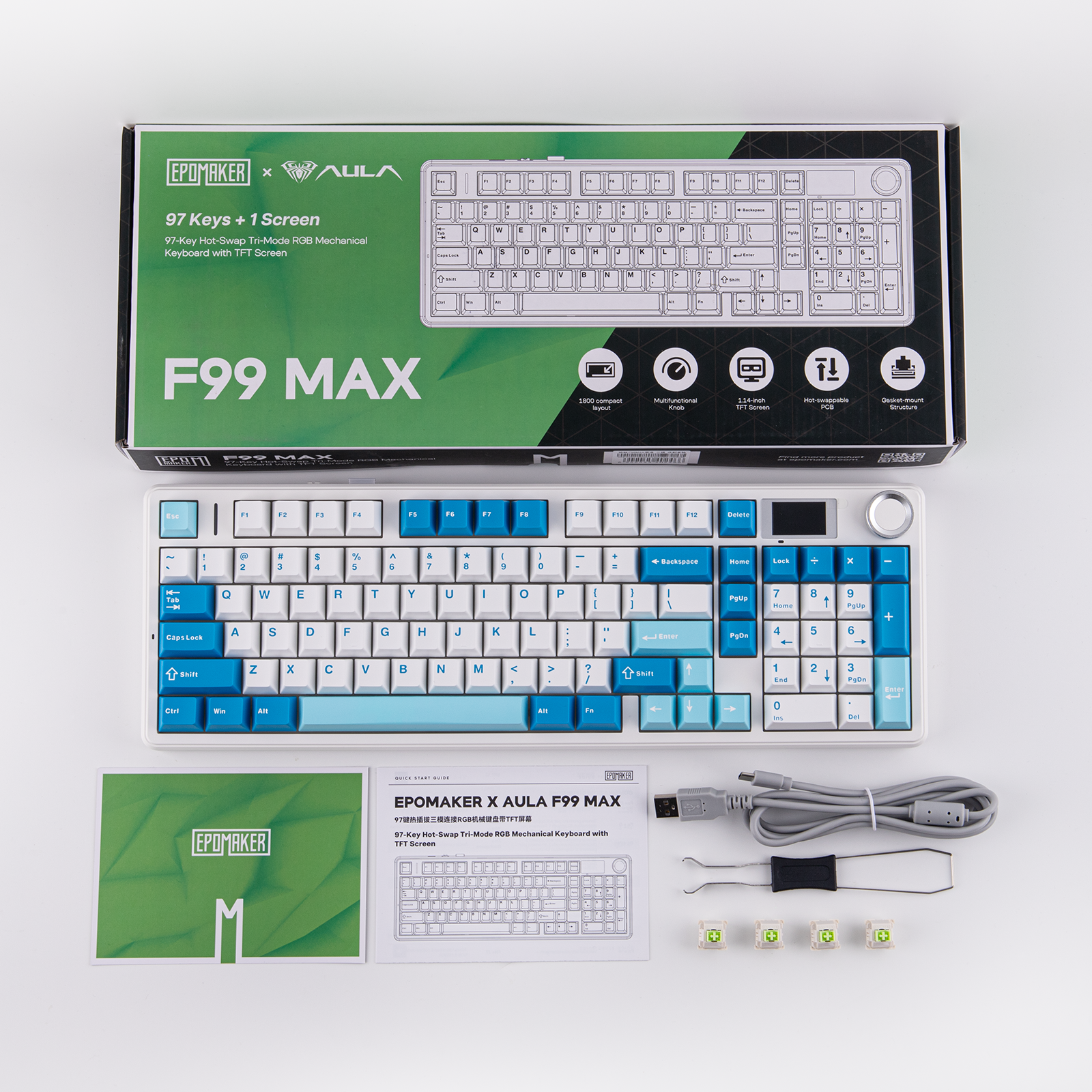 EPOMAKER × AULA F99 MAX 96% ANSI US লেআউট হট-সোয়াপ