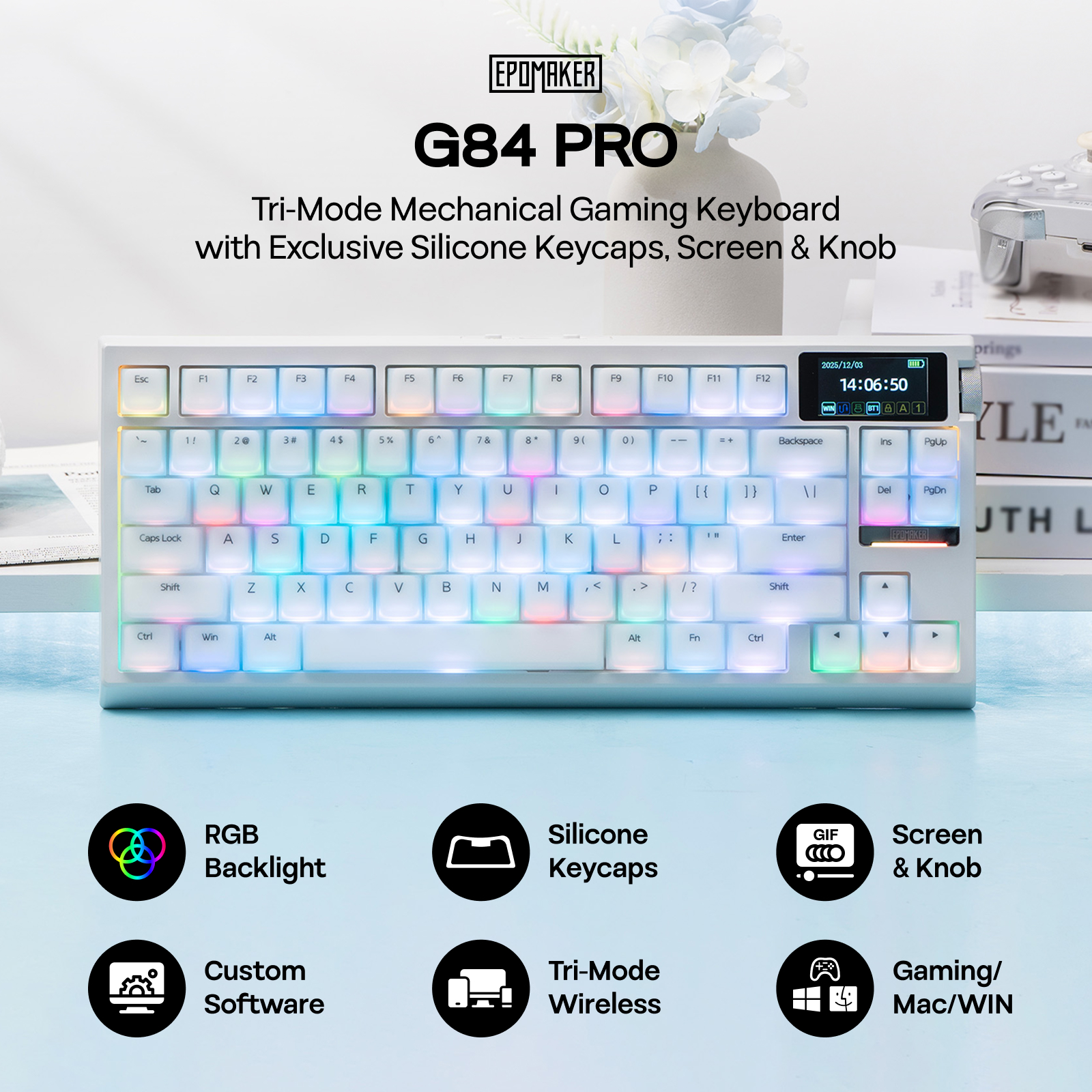 EPOMAKER G84 PRO Disposition QWERTY ANSI US 80