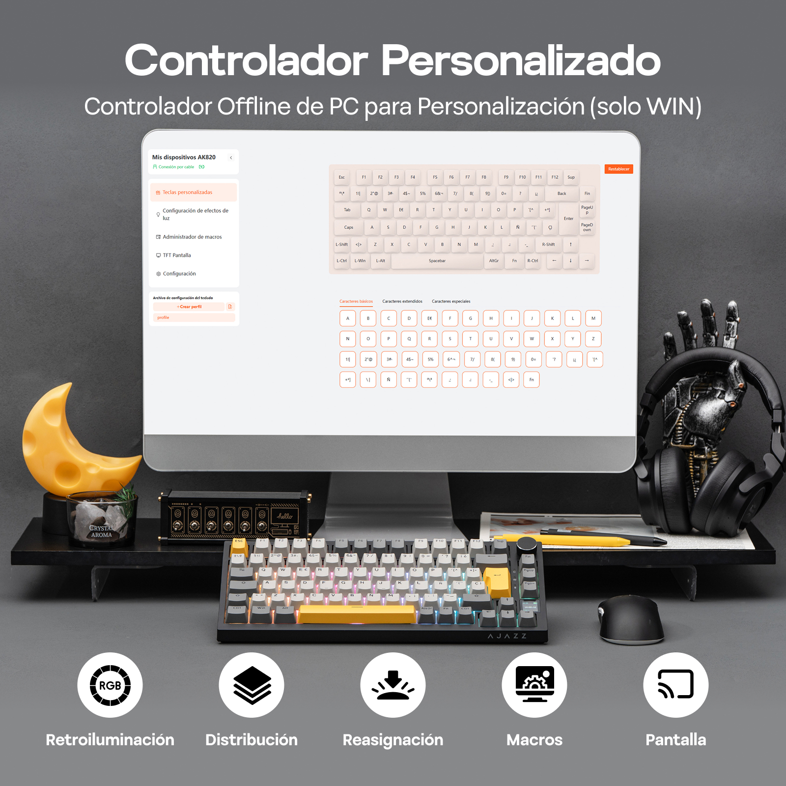 ISO-ES-layout EPOMAKER X AJAZZ AK820 PRO 75 % spansk