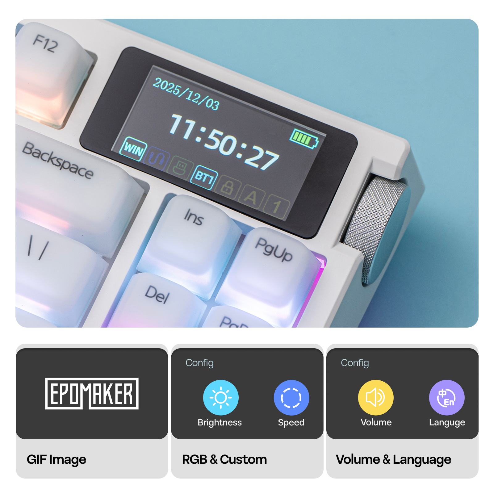 EPOMAKER G84 PRO Disposition QWERTY ANSI US 80