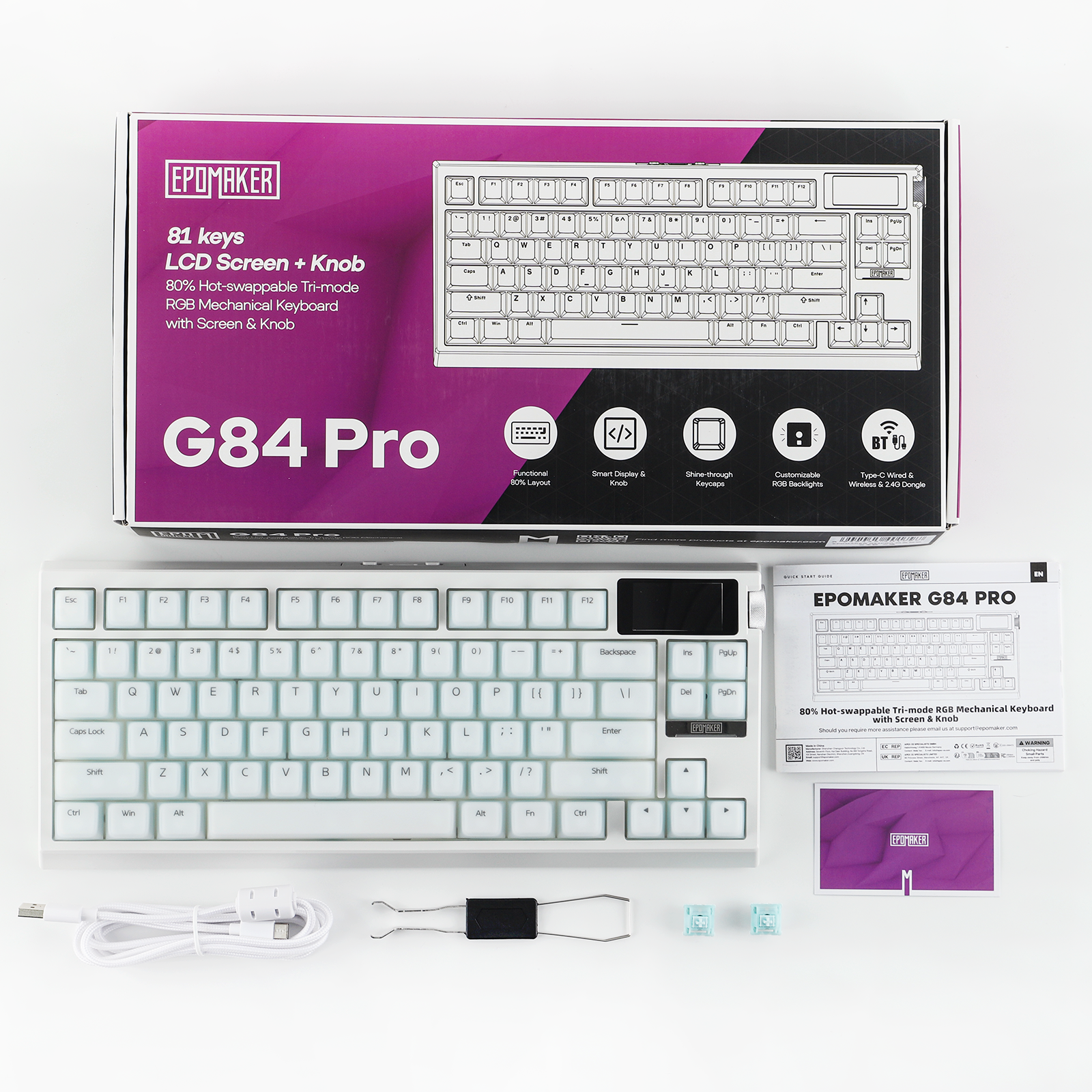 EPOMAKER G84 PRO Disposition QWERTY ANSI US 80
