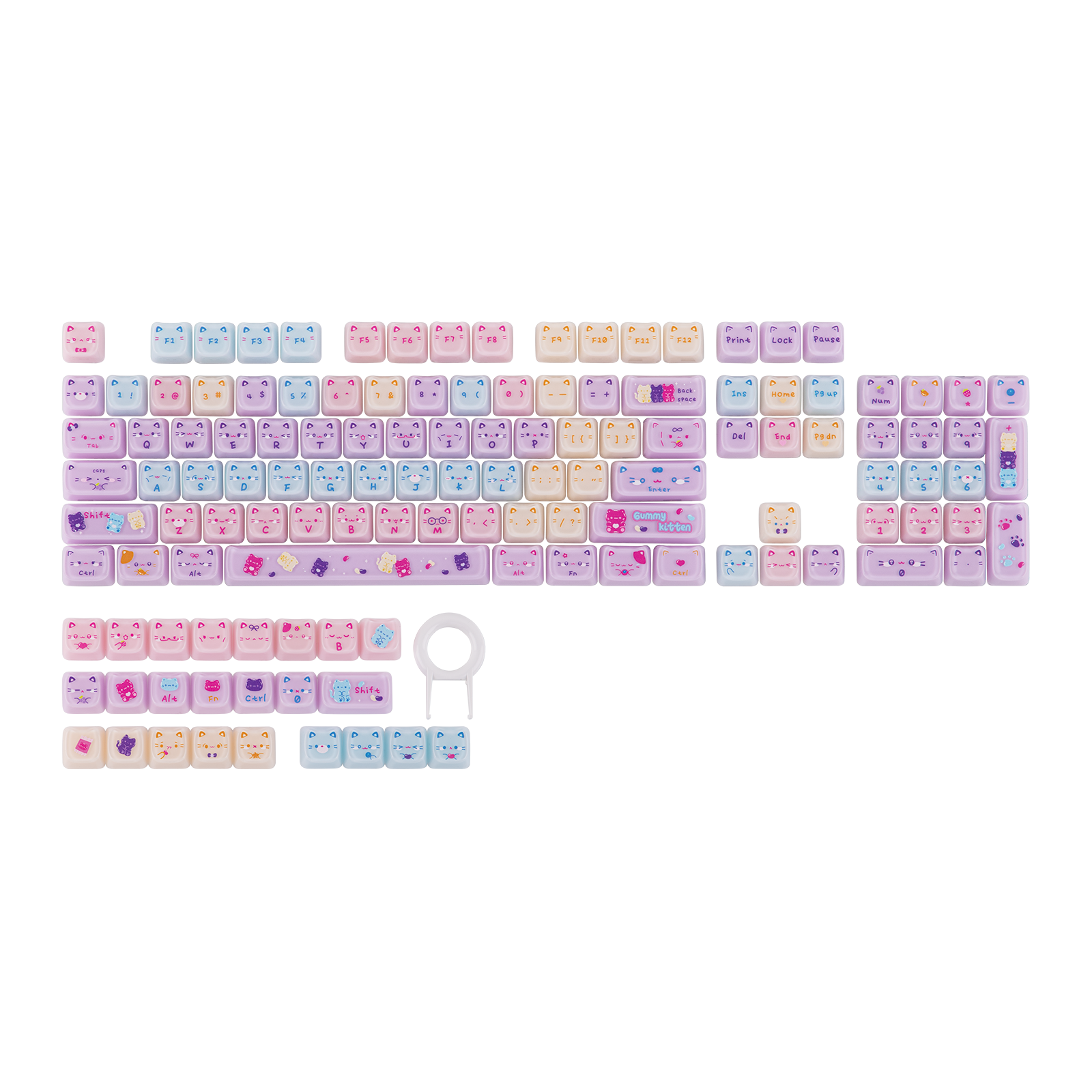 KiiBOOM Meow Pudding V2 Keycap-sæt 128 taster MAO