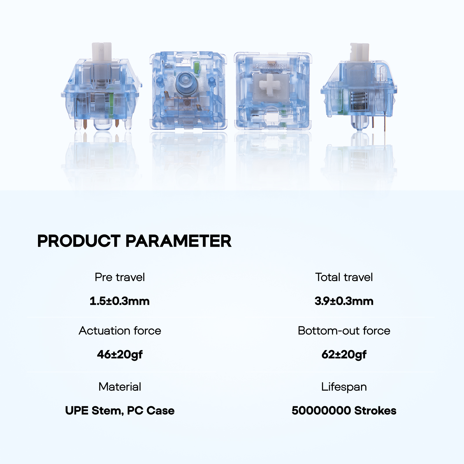 100-osaline EPOMAKER Aqua lülitite komplekt Clicky