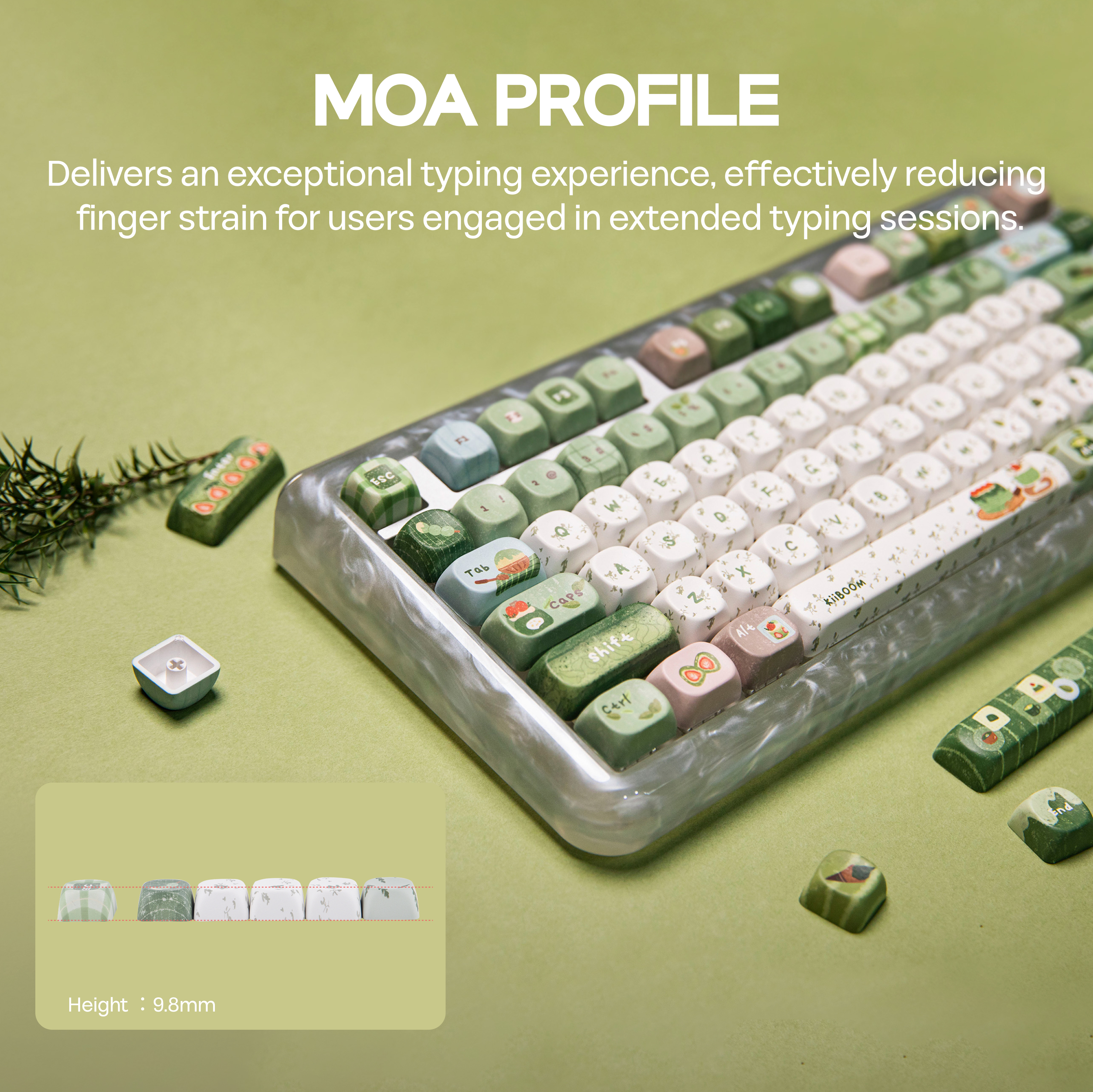 KiiBOOM Sprout Picnic Keycap Set 144 Keys MOA Profile
