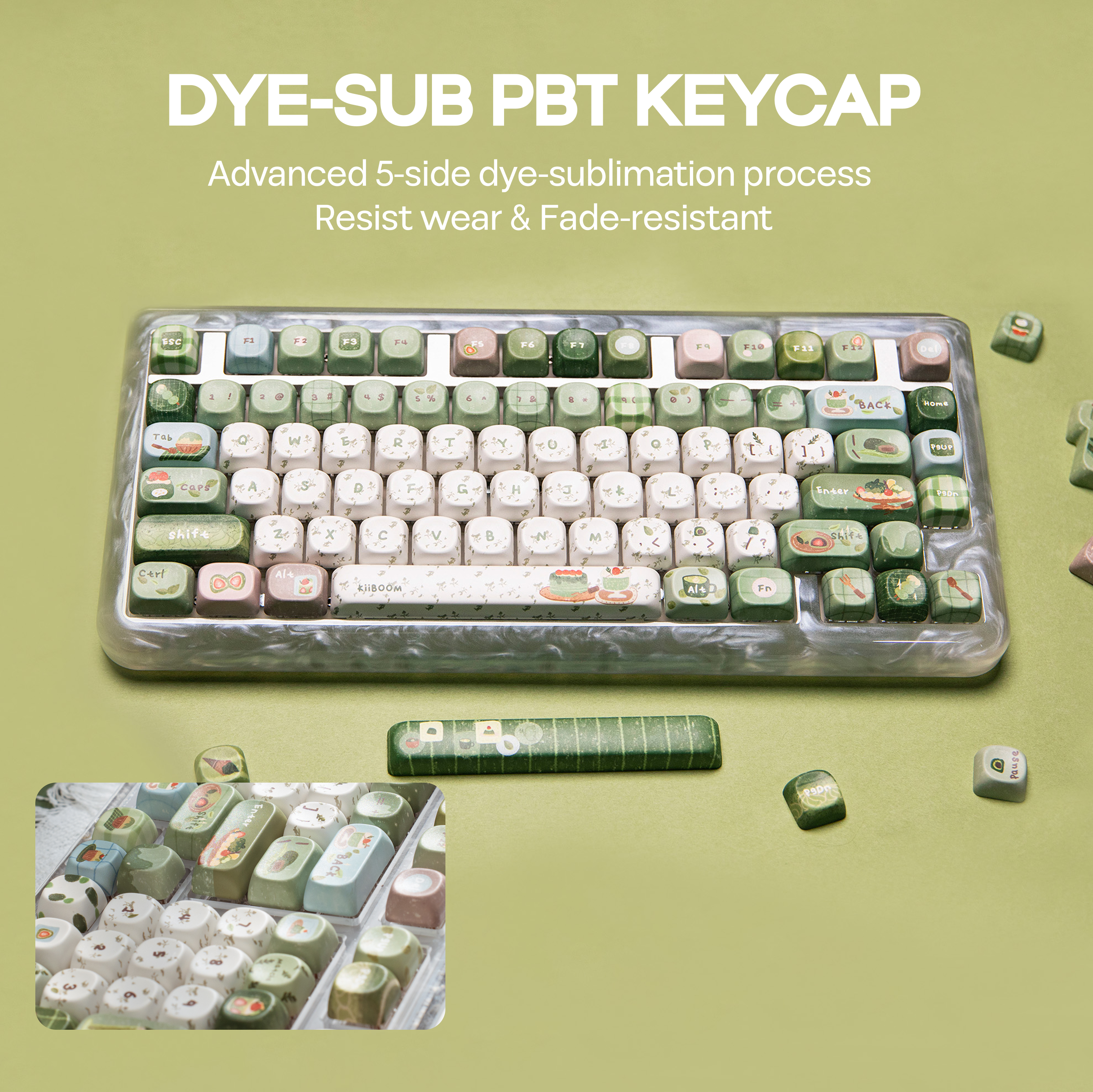 KiiBOOM Sprout Picnic Keycap Set 144 Keys MOA Profile