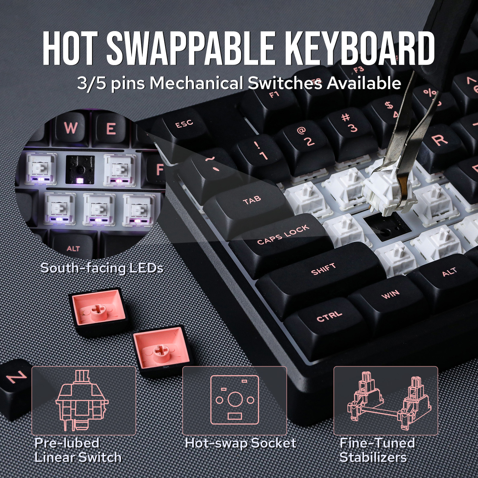 EPOMAKER Galaxy100 QMK/VIA 1800 ANSI Layout Aluminium