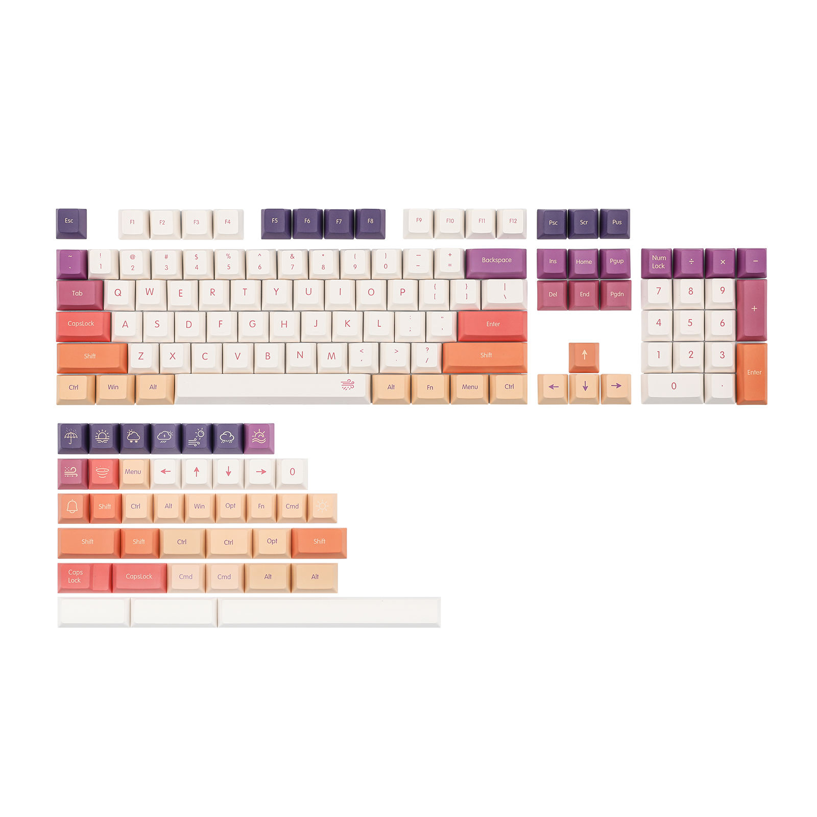EPOMAKER Mist Clouds 143 teclas PBT para sublimação de