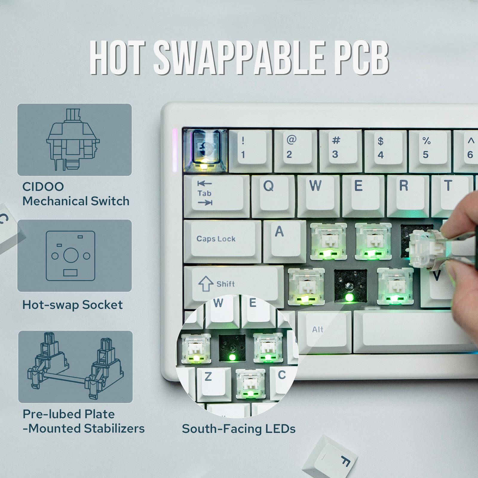 CIDOO QK61 V2 VIA-Programmable 60% Gasket Structure