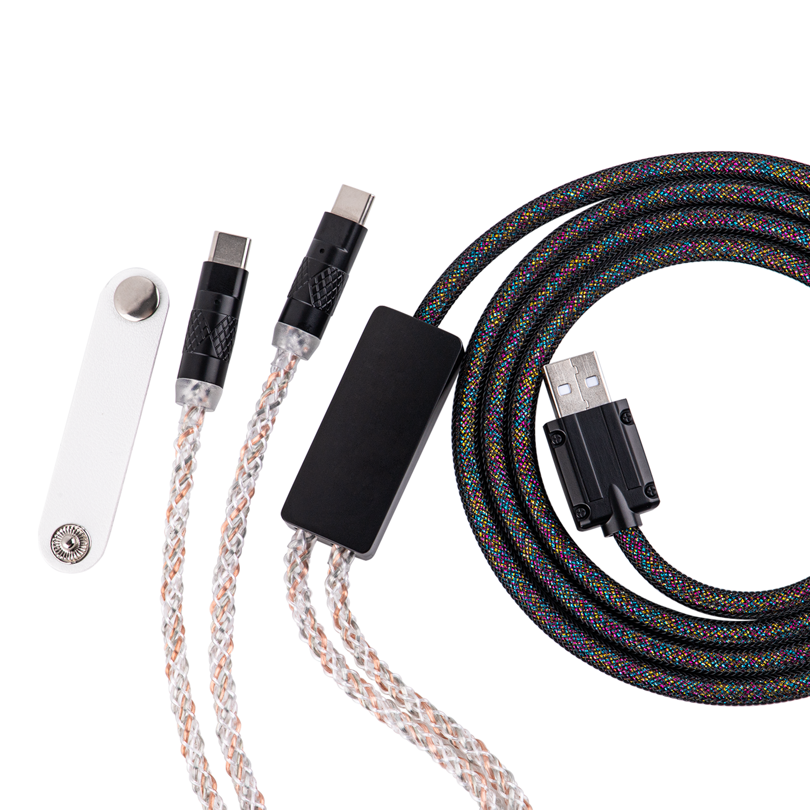EPOMAKER MIX PRO 1,5 m 2-in-1 gevlochten kabel voor