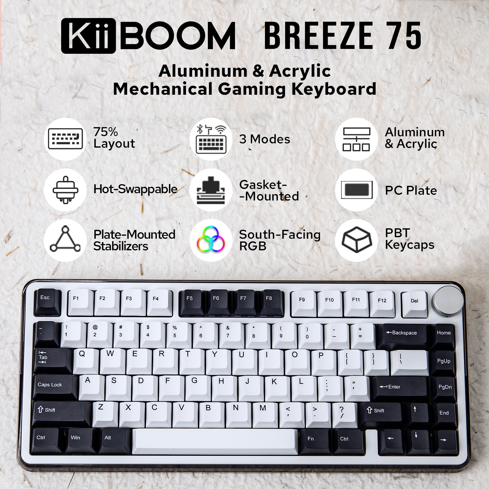 KiiBOOM Breeze 75 75% Aluminium & Acrylic Hot