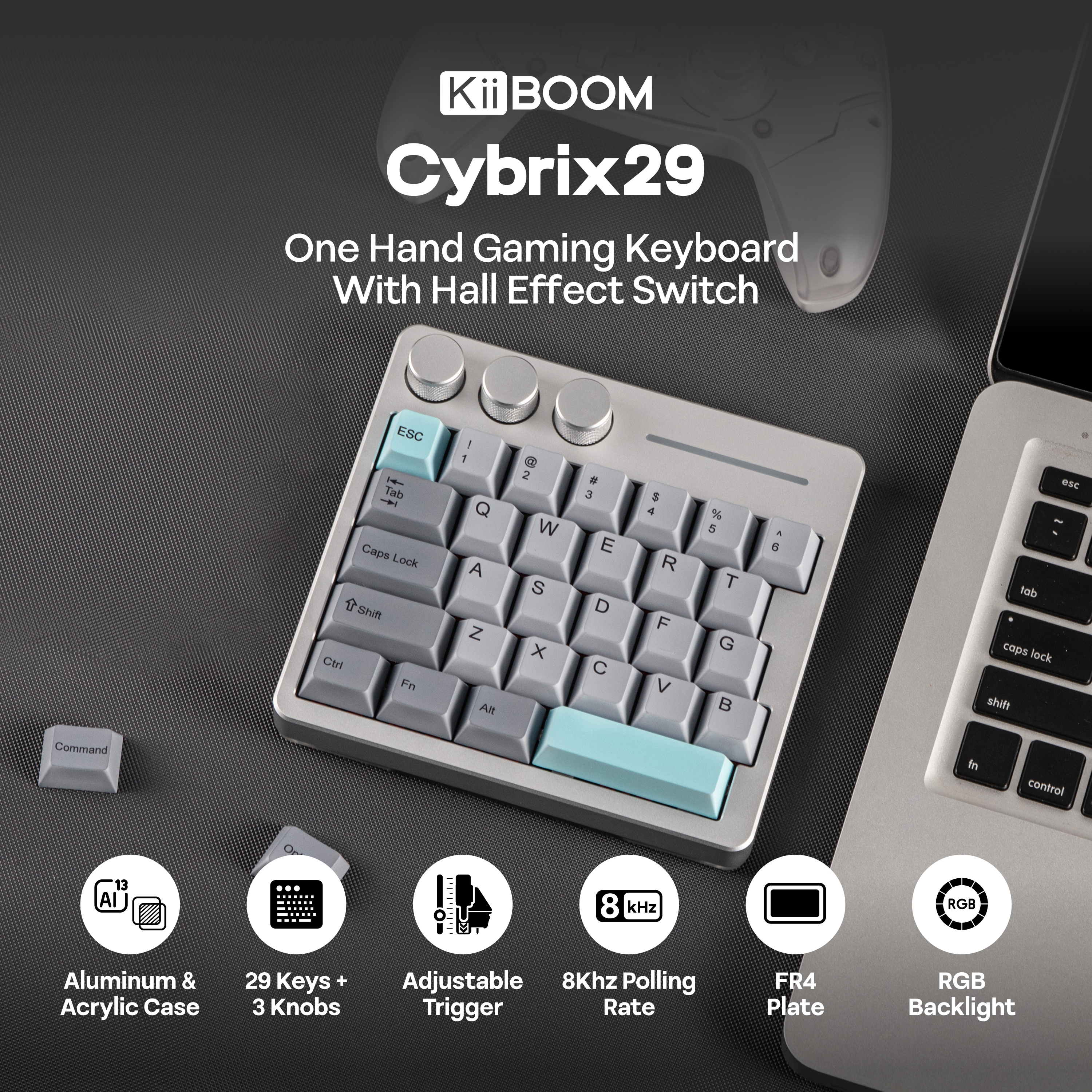 KiiBOOM Cybrix 29 29 Keys+3 Knobs Rapid Fast Wired
