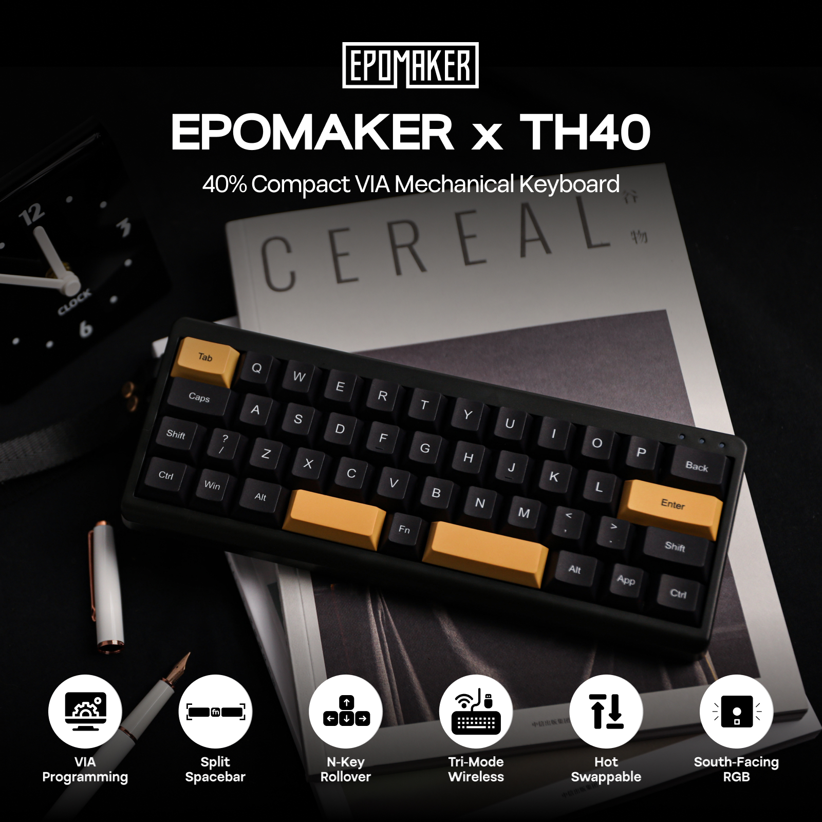 EPOMAKER TH40 VIA Ultrakompakt 40% Layout Hot-Swap