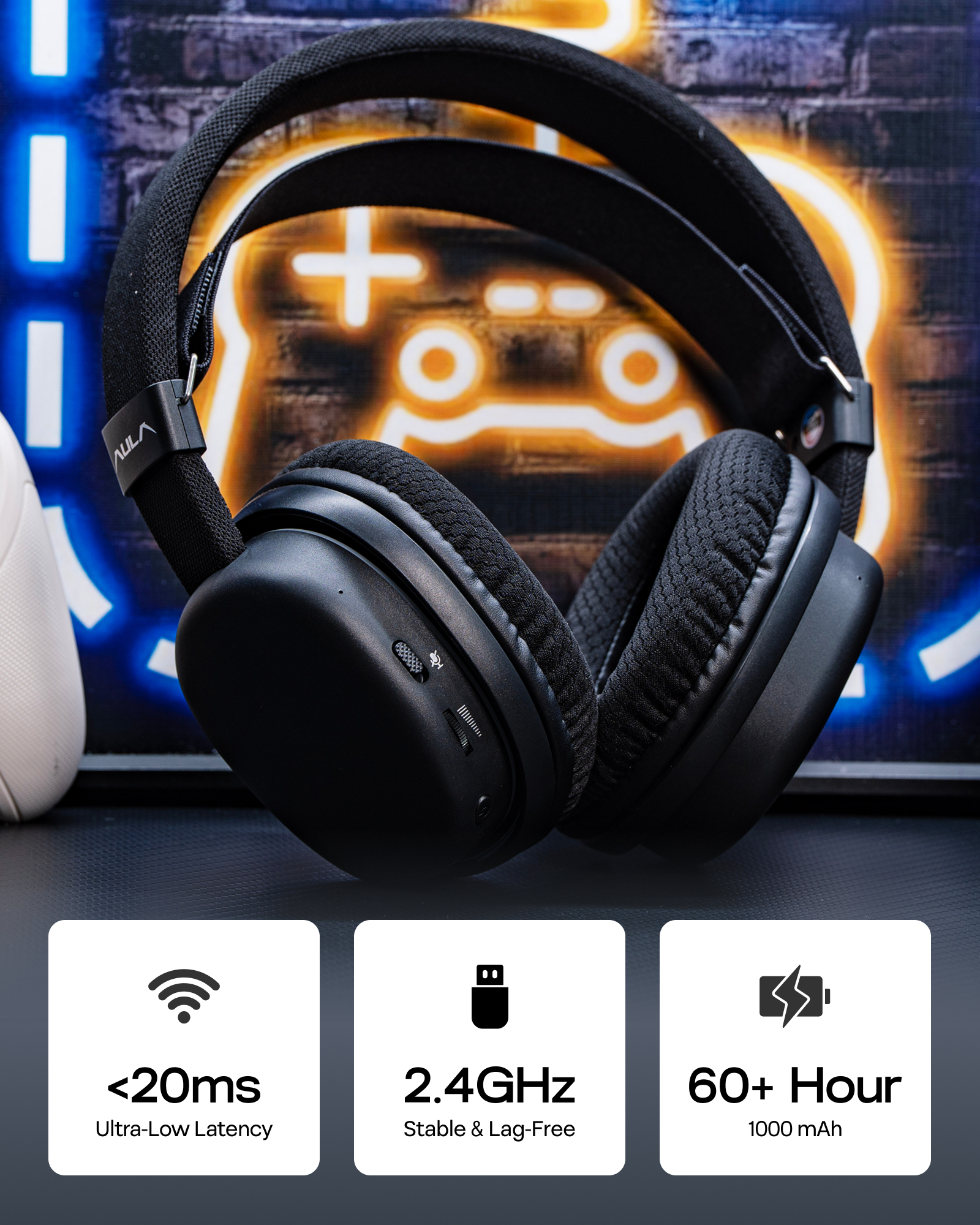 AULA G7 Wired/BT/2.4GHz Wireless Gaming Headphone