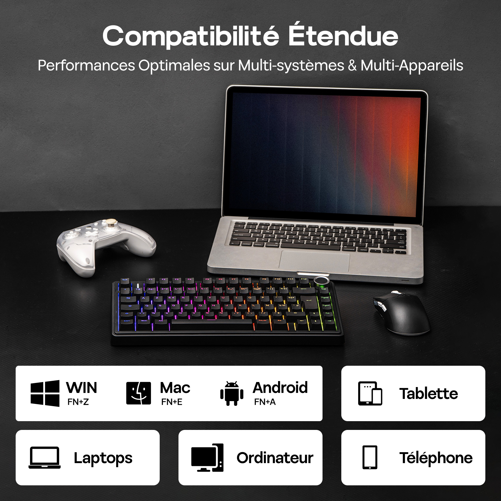 ISO-FR-lay-out AULA F75 75% AZERTY Franse gaming