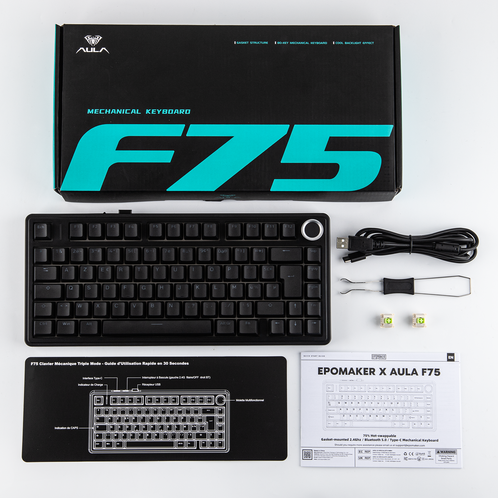 ISO-FR-lay-out AULA F75 75% AZERTY Franse gaming