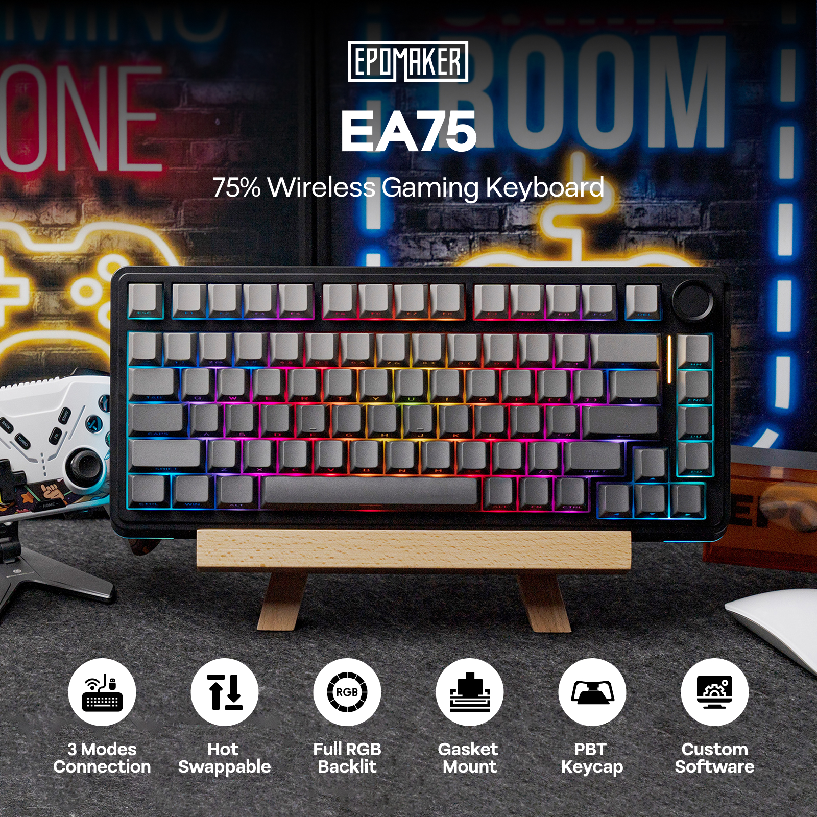 EPOMAKER EA75 75% US QWERTY Layout Hot-Swap