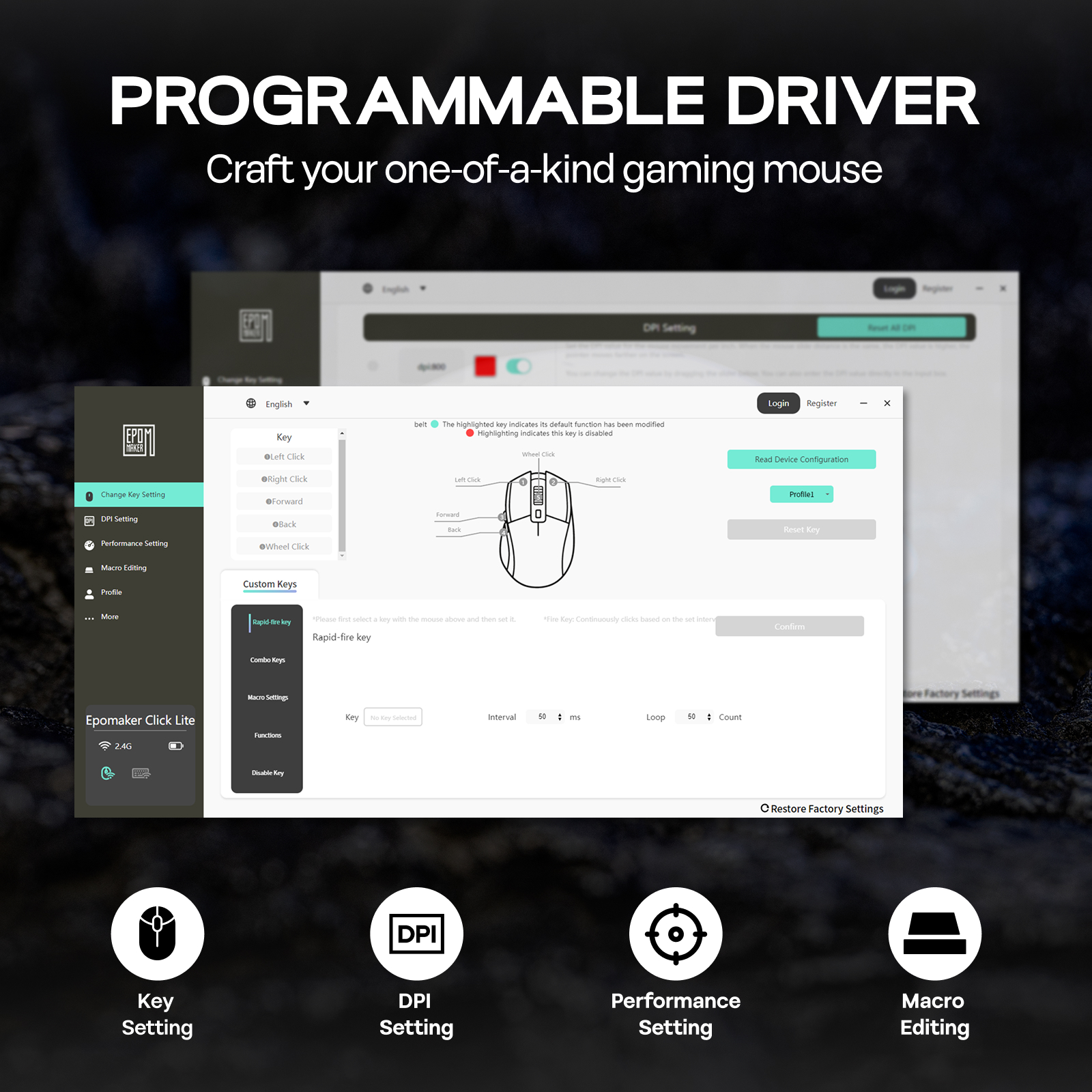 EPOMAKER Click Lite Wired/BT/2.4GHz Wireless Gaming