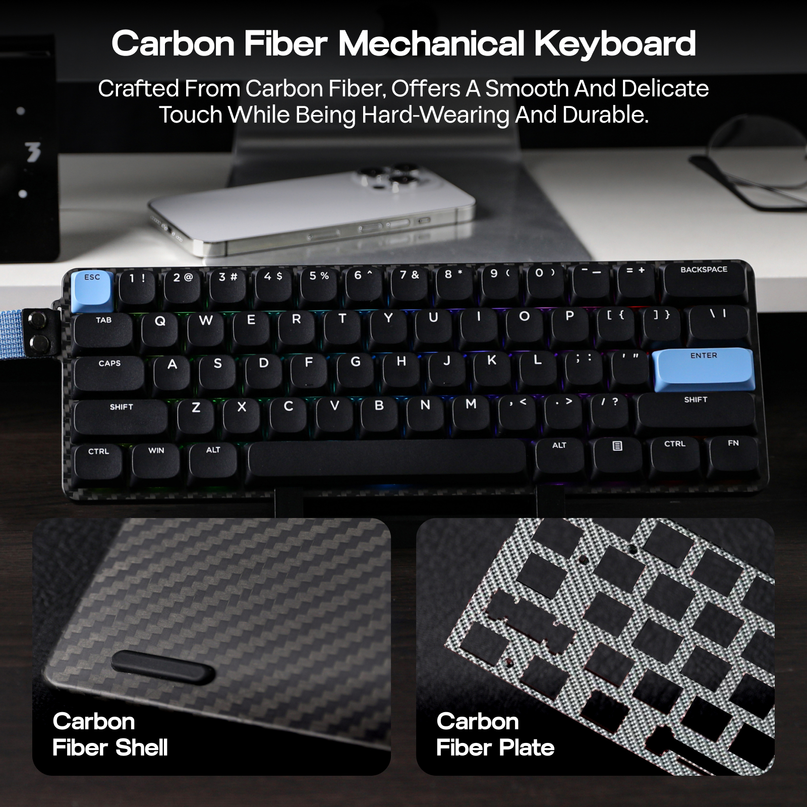 EPOMAKER Carbon60 60% QMK/ANSI VIA