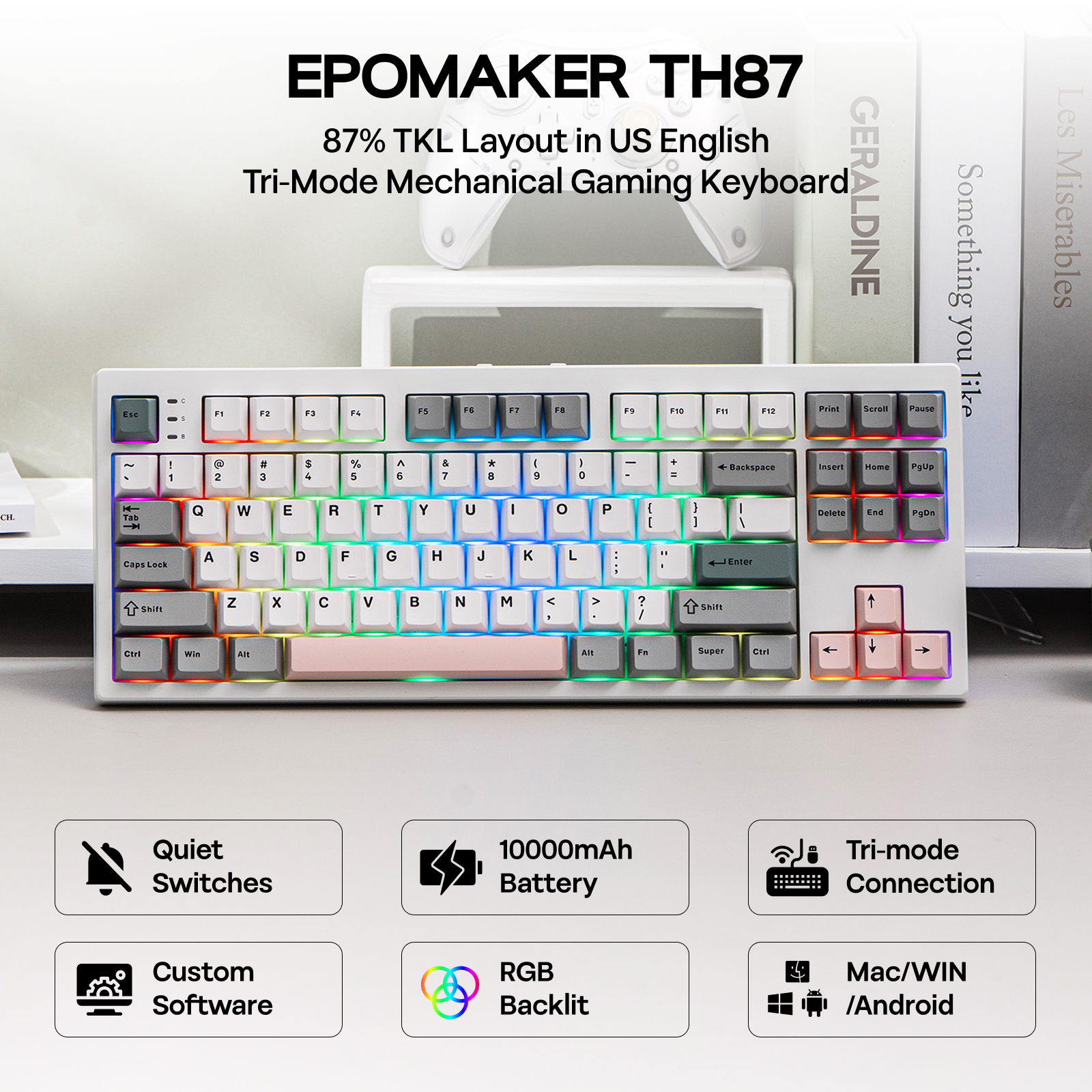 EPOMAKER TH87 TKL US ANSI Layout Gasket Hot-Swap