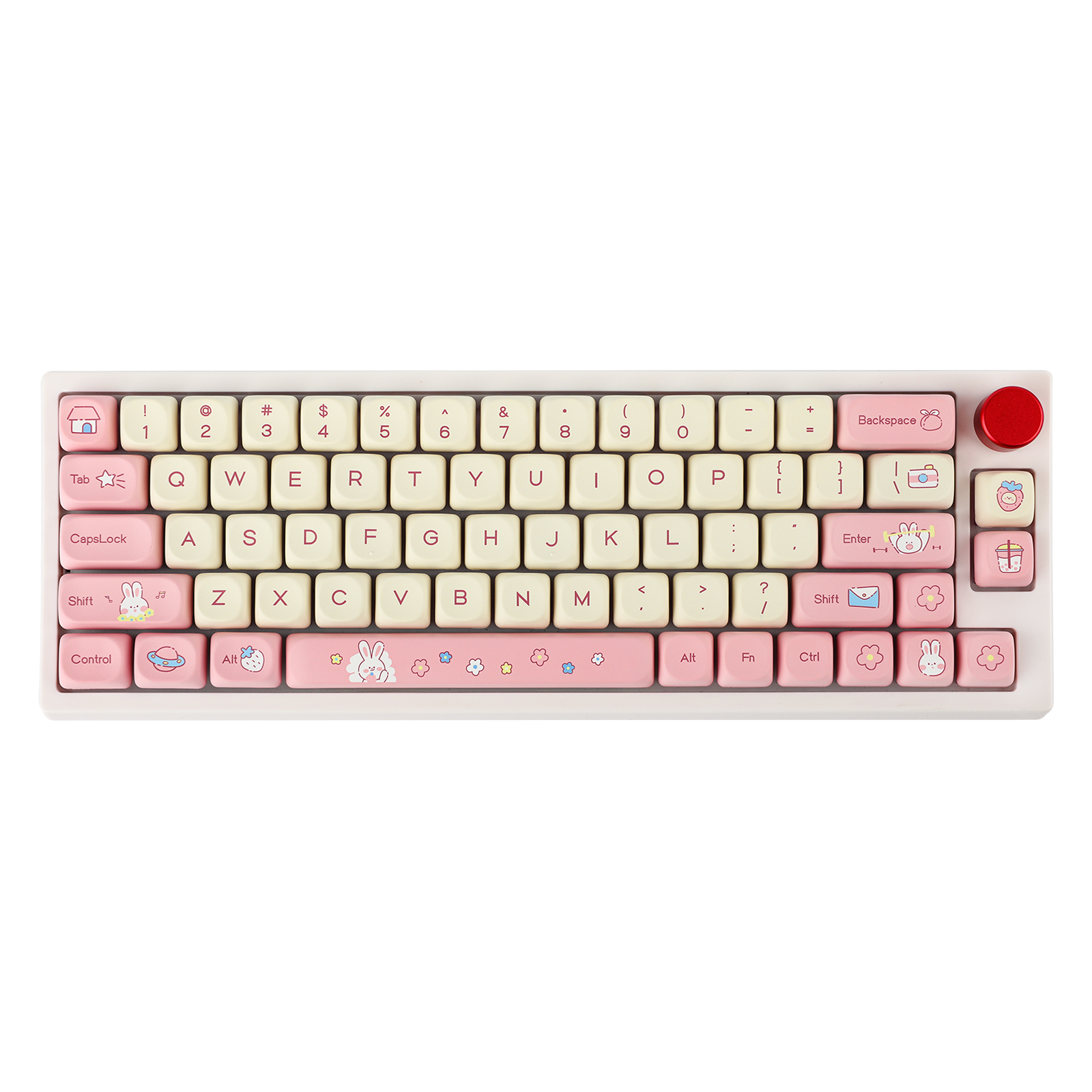 EPOMAKER Cream Bunny PBT Keycaps Set MOA Profile 141