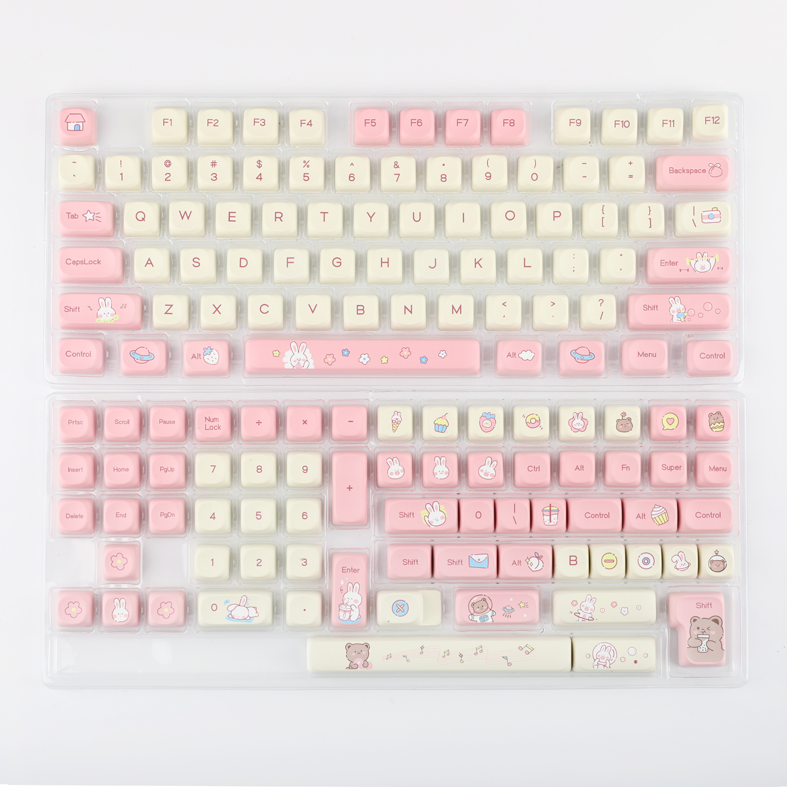 EPOMAKER Cream Bunny PBT Keycaps Set MOA Profile 141