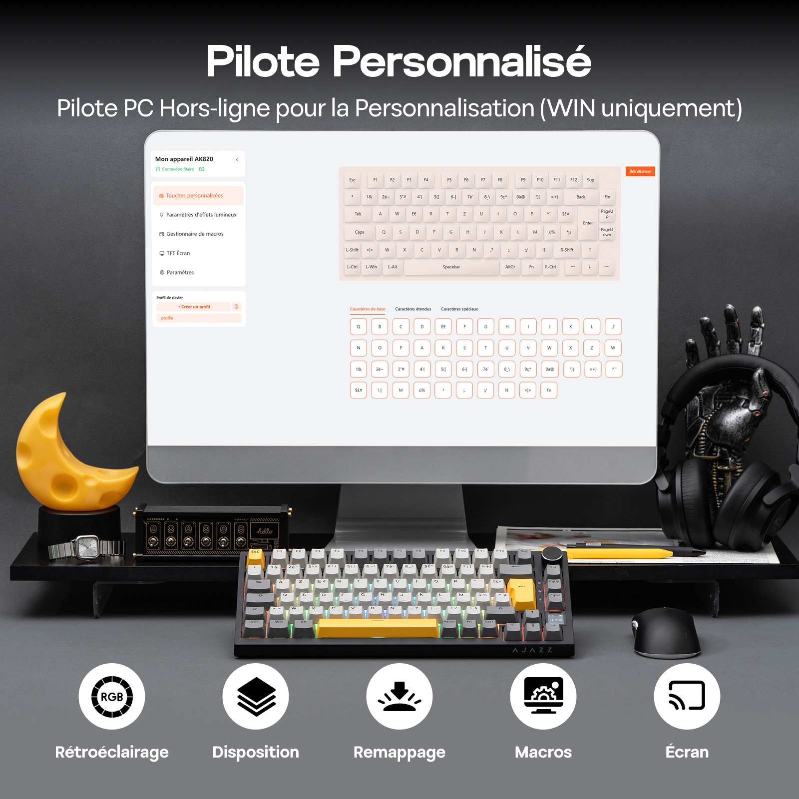 ISO-FR Layout EPOMAKER X AJAZZ AK820 PRO 75% AZERTY