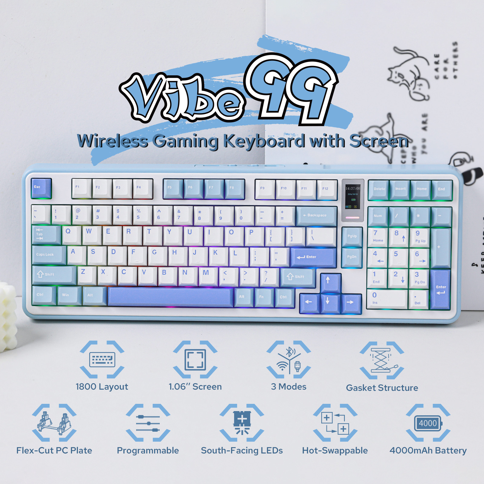 MechLands Vibe99 1800レイアウト 有線/Bluetooth/2.4GHz