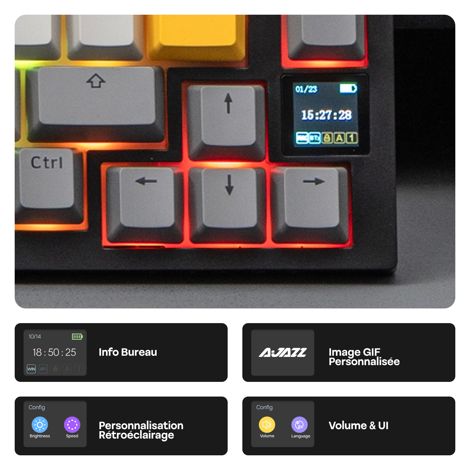 ISO-FR Layout EPOMAKER X AJAZZ AK820 PRO 75% AZERTY