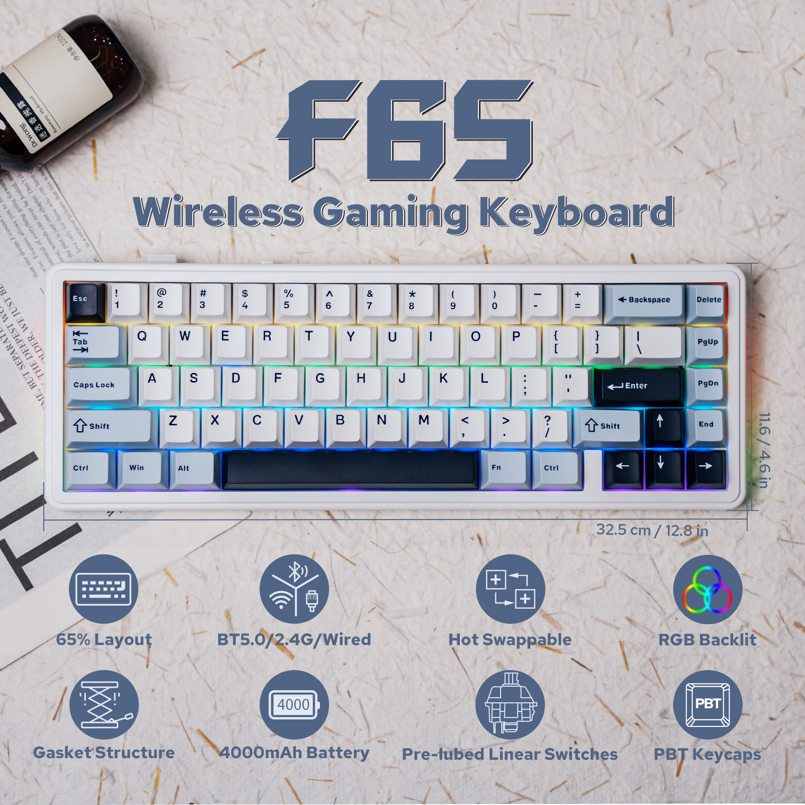 EPOMAKER x AULA F65 65% لے آؤٹ وائرڈ/بلوٹوتھ